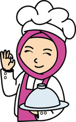 mascot chef cute illustration vector