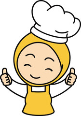 mascot chef cute illustration vector