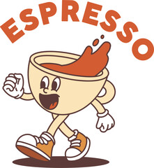 mascot coffee morning illustrtion vector cute