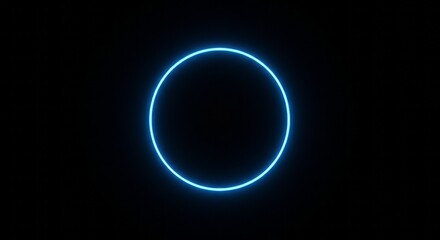 Obraz premium Glowing blue sphere in dark space with glitter and dark sky