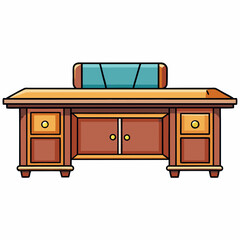 Fototapeta premium executive desk on white