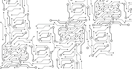 Circuit board technology background with hi-tech digital data connection system and computer electronic design.