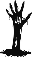 Spooky Halloween Zombie Hand. Flat Vector Illustration.