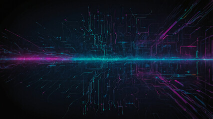 Futuristic cyber grid with glowing pink and blue lights