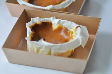 Basque Burnt Cheesecake or cheese cake, cheese pie