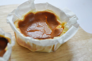 Basque Burnt Cheesecake or cheese cake, cheese pie