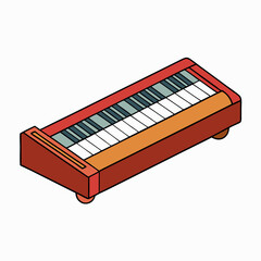 clavichord isolated on white
