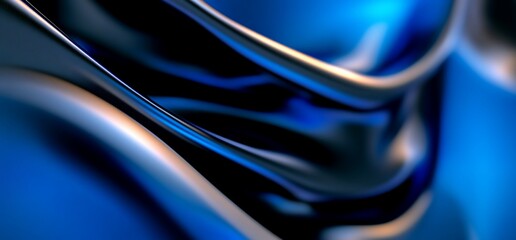 Abstract fluid wave background in shades of blue for backdrop