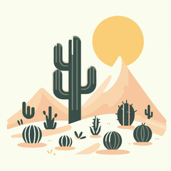 cactus plant vector illustration