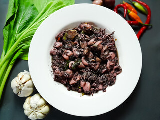 Black Squid, Indonesian Food. Food that is widely loved by the people