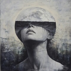 Moonlit Enigma: A Surreal Portrait of Hidden Emotions