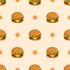 Pattern seamless fast food menu product background element vector logo wallpaper restaurant burger.