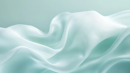 Obraz premium Abstract flowing fabric in ethereal turquoise hues, artistic composition
