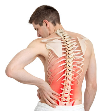 Lower Back Pain Relief: Causes & Treatment isolated on transparent background
