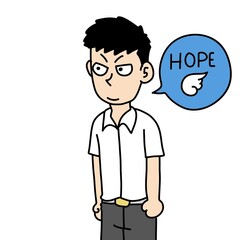 Fototapeta premium cute man cartoon on white background