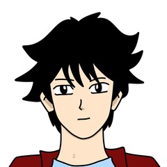 cute man cartoon on white background