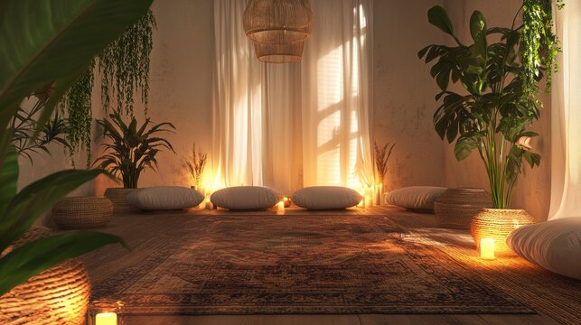 Serene Candlelit Meditation in Aromatherapy Spa