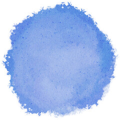 Blue Jeans Circle Splash Watercolor Brushstroke with Paper Texture