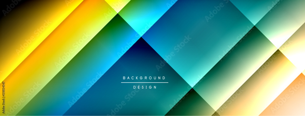 Poster Dynamic shadow lines with gradient colors geometric background