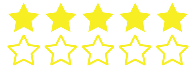 simple star rating icon isolated on transparent background. 