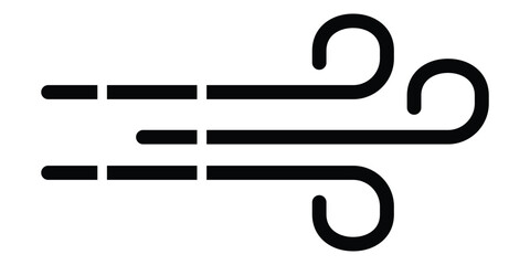 Wind icon. Air icon. Wave icon. Breeze icon. Minimalist icon of wind, representing weather conditions, climate, and meteorology. flat style. vector illustration eps 10.
