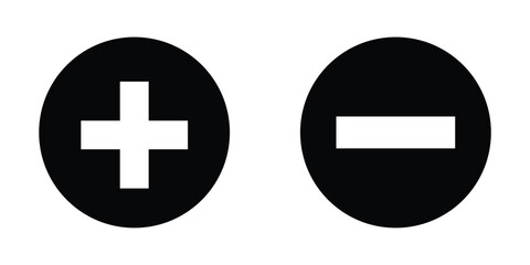 Obraz premium Plus minus silhouette icon. Plus and minus symbol.