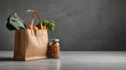 paper bag with vegetables inside