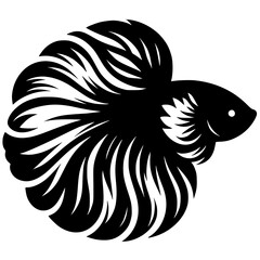 Betta fish logo silhouette