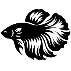 Betta fish logo silhouette
