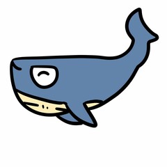 cute and funny whale character
