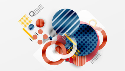 Obraz premium Abstract Circle Design with Overlapping Transparent Geometric Shapes