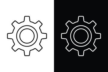 Black Settings line Icon. Cogwheel Symbol for Apps, Websites & UI Design