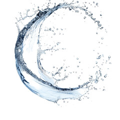 Dynamic curve of water splash captured in an isolated setting, showcasing fluid motion and elegance against a transparent background, Curve water splash isolated Stock Photo