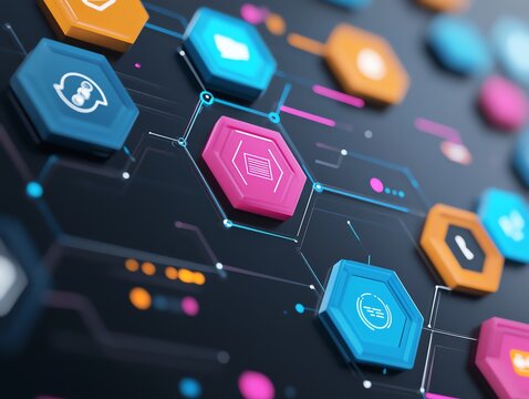 A detailed 3D render of a careerfocused social networking platform
