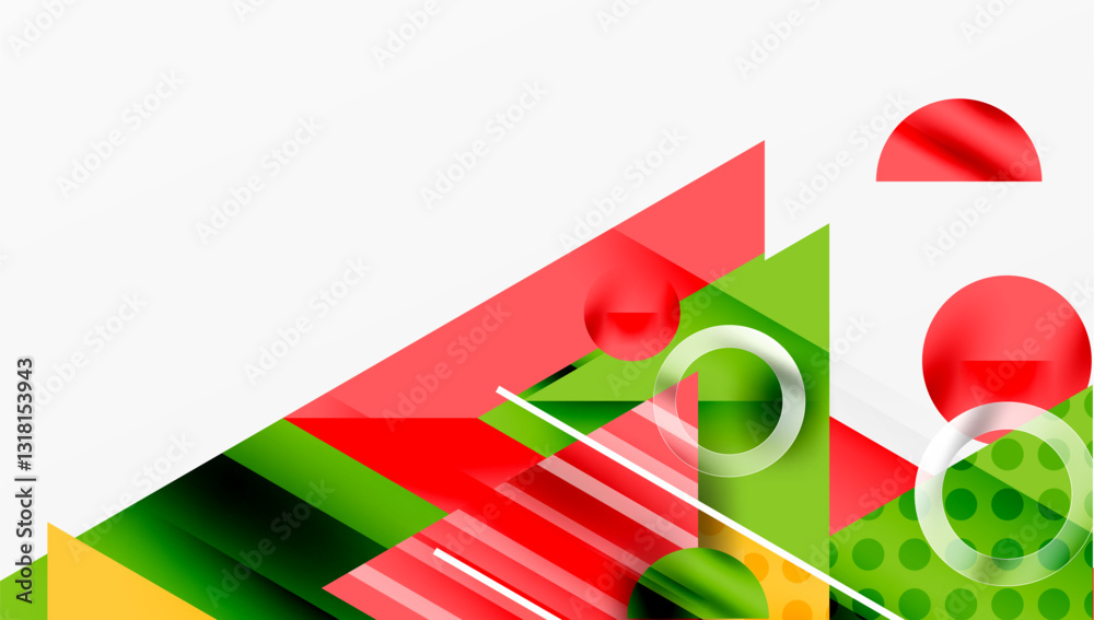 Poster Modern geometric background - overlapping triangles with smooth gradients and semi-transparency