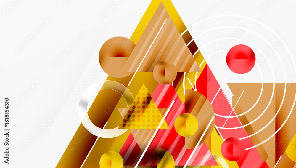Poster Sleek abstract background - layered triangles with vibrant gradient tones. Semi-transparent shapes add depth and contemporary aesthetic