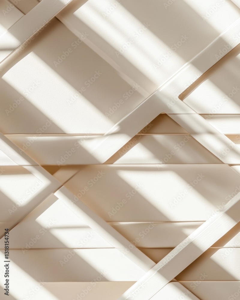 Aufkleber minimalist architectural shadow play soft light geometric patterns revealing sophisticated neutral d