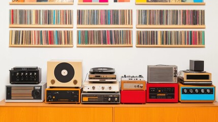 Nostalgic Analog Sound Revival Mid-Century Vinyl Sanctuary with Retro Audio Equipment - Millennial Audiophile Cultural Preservation and Design Inspiration