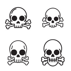 Unique tribal skull with symmetrical bone motifs, sharp black lines, minimal detailing with abstract tribal markings, vector icon style, centered on a white background