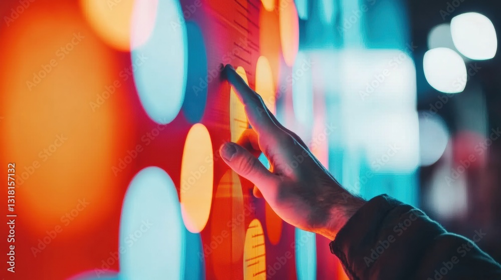 Poster Immersive Data Interaction Vibrant Digital Interface Exploration - Next-Gen Analytics and Interactive Tech Experience for Innovative Professionals