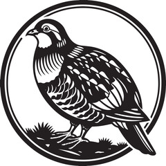 Fototapeta premium chukar partridge bird silhouette printable design
