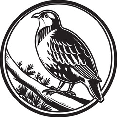 Obraz premium chukar partridge bird silhouette printable design