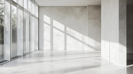 Obraz premium Bright interior space with large windows and soft natural light