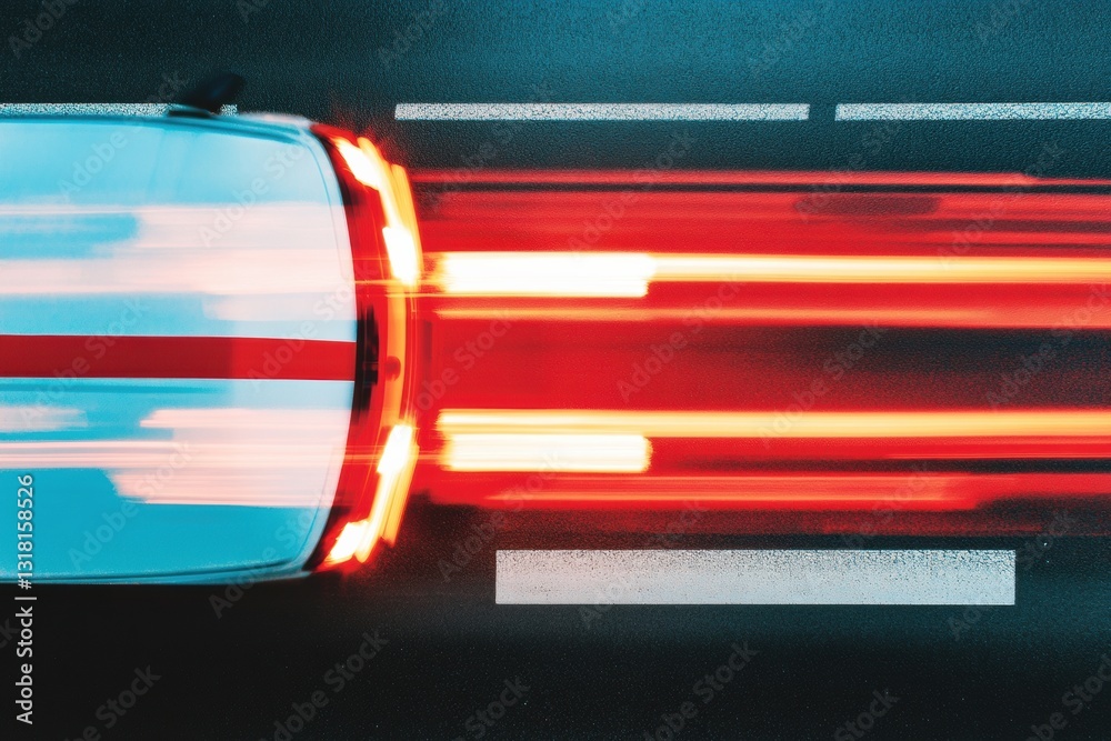 Aufkleber Hyper-Dynamic Urban Rescue High-Velocity Emergency Response with Next-Gen Motion Blur Technology - Critical Infrastructure Safety Visualization