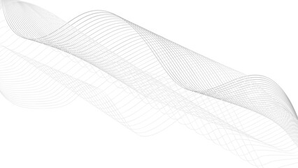 Fototapeta premium Abstract vector background with wavy lines, Technology abstract lines on white background.