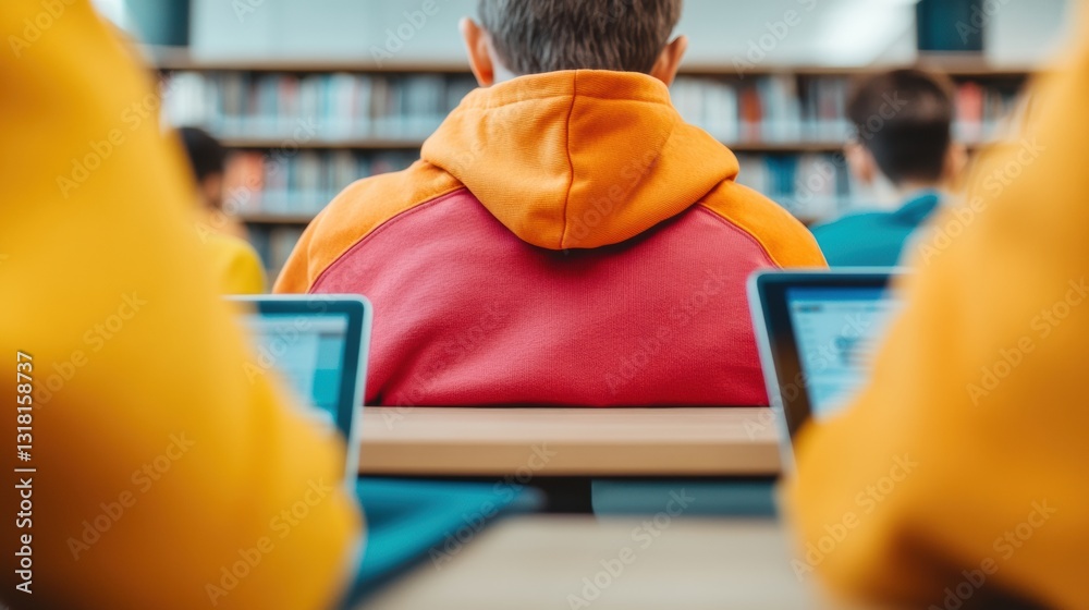 Leinwandbilder immersive digital learning ecosystems gen z collaborative tech education in dynamic library environm