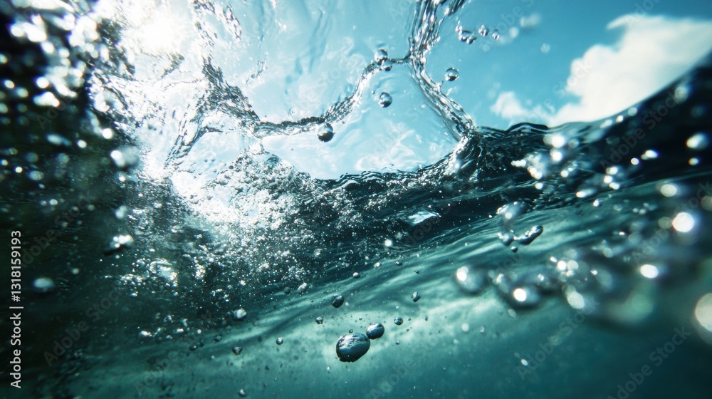 Poster immersive liquid dynamics high-resolution underwater splash texture - cinematic water movement in 8k