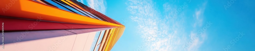 Aufkleber urban chromatic perspective minimalist architectural gradient showcasing dynamic city design - moder