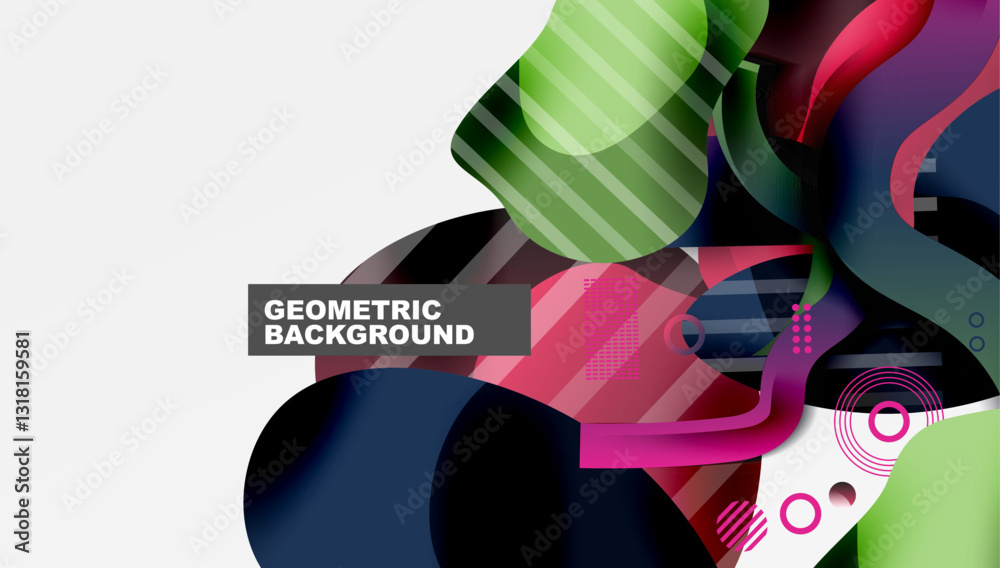 Poster abstract liquid shapes and lines background