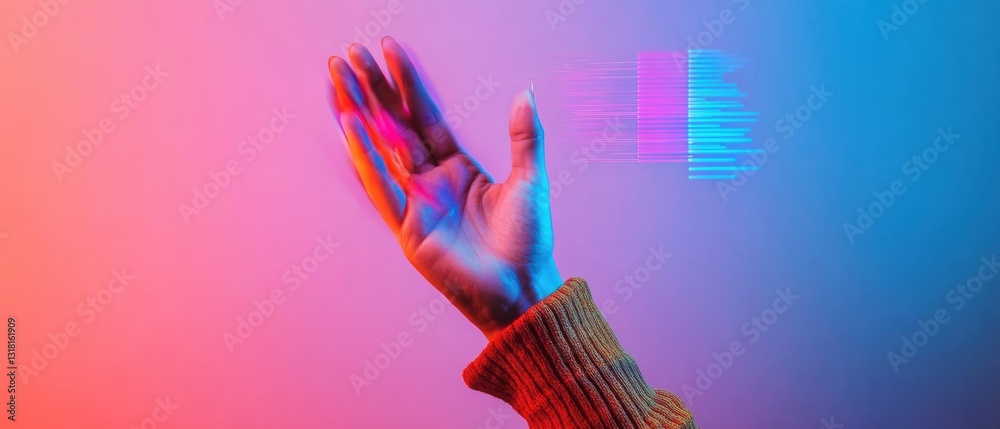 Fototapete futuristic digital interaction gen z creativity unleashed with vibrant ar interface - innovative tec